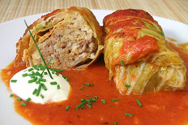 Stuffed Cabbage with tomato sauce