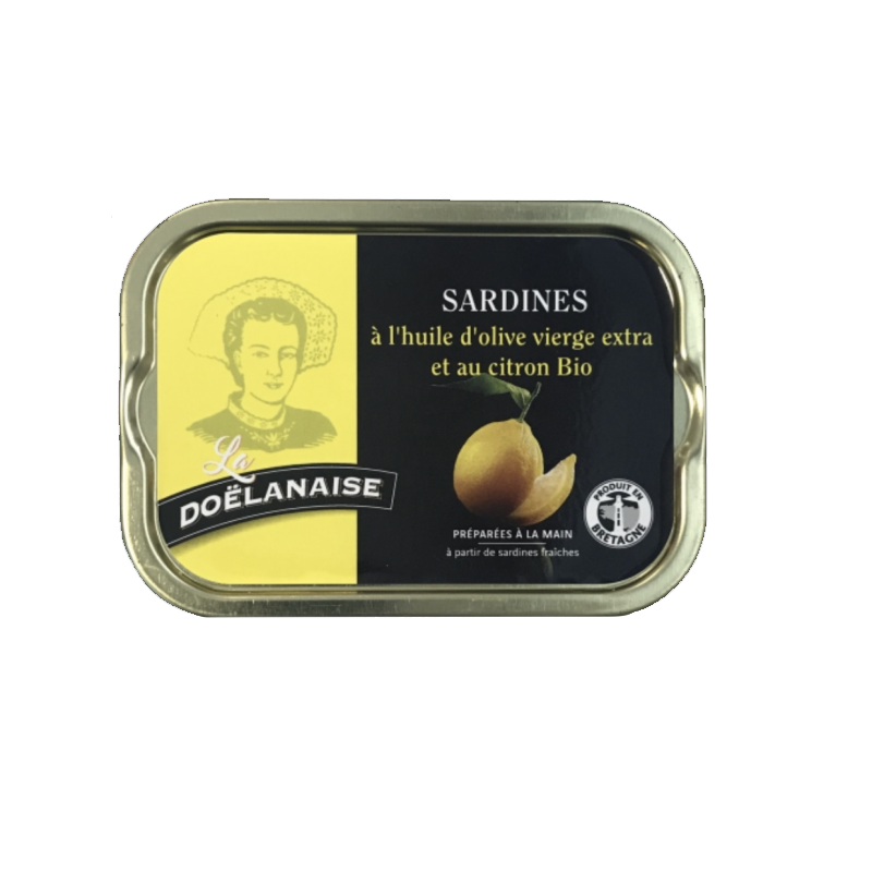 Sardines à l’huile d’olive vierge extra et citron Bio
